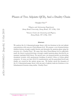 Phases of Two Adjoints QCD3 and a Duality Chain