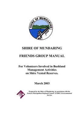 Shire of Mundaring Friends Group Manual