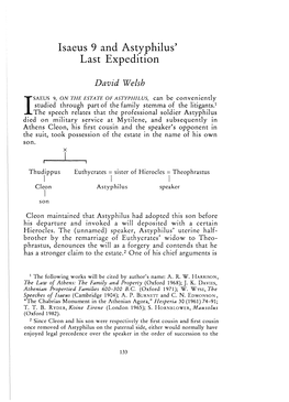 Isaeus 9 and Astyphilus' Last Expedition David Welsh