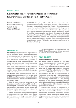 Light Water Reactor System Designed to Minimize Environmental Burden of Radioactive Waste