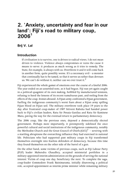 Fiji's Road to Military Coup, 20061