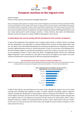 European Reactions to the Migrant Crisis