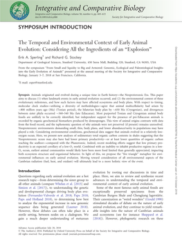 Integrative and Comparative Biology Integrative and Comparative Biology, Volume 58, Number 4, Pp