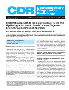 Systematic Approach to the Interpretation of Pelvis and Hip