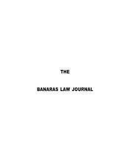 THE BANARAS LAW JOURNAL [Vol