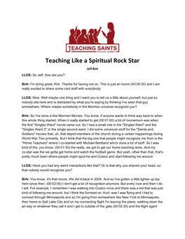 Teaching Like a Spiritual Rock Star