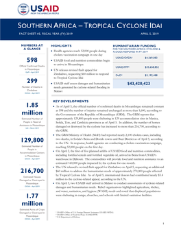 Southern Africa Tropical Cyclone Idai Fact Sheet #5