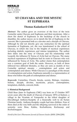 St Chavara and the Mystic St Euphrasia