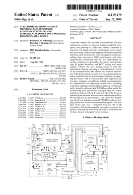 United States Patent (19) 11 Patent Number: 6,119,179 Whitridge Et Al