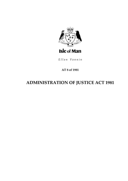 Administration of Justice Act 1981