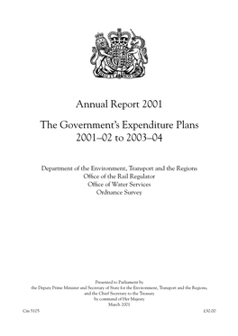 Annual Report 2001: the Government's Expenditure Plans For