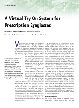 A Virtual Try-On System for Prescription Eyeglasses