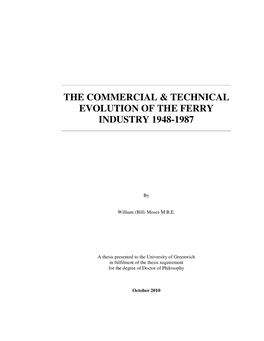 The Commercial & Technical Evolution of the Ferry