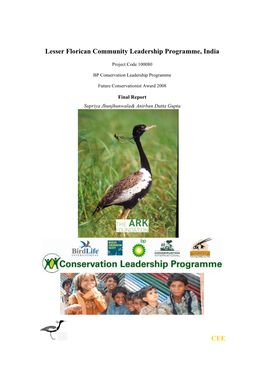 CEE Lesser Florican Community Leadership Programme, India