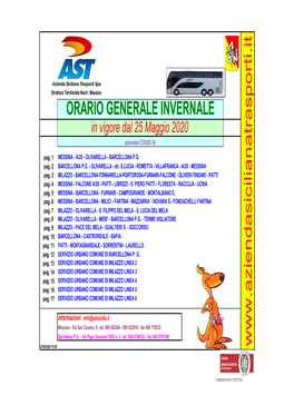 Orari Aggiornati Al 25 05 20Covid 19