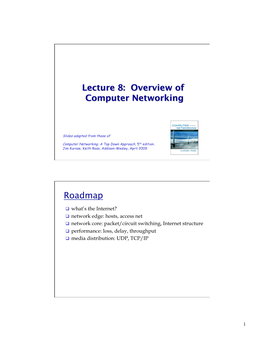Lecture 8: Overview of Computer Networking Roadmap