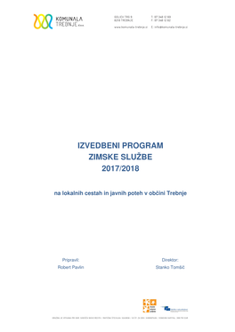 Izvedbeni Program Zimske Službe Občina Trebnje