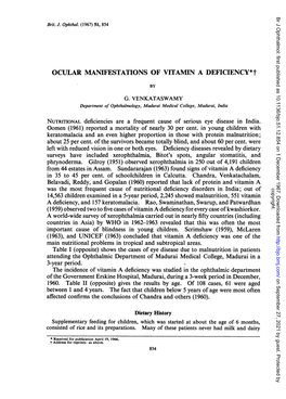 OCULAR MANIFESTATIONS of VITAMIN a DEFICIENCY*T