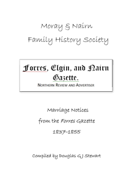 Marriage Notices from the Forres Gazette 1837-1855