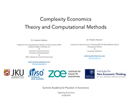 Complexity Economics Theory and Computational Methods