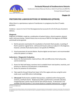 Preterm Premature Rupture of Membranes