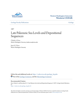 Late Paleozoic Sea Levels and Depositional Sequences Charles A