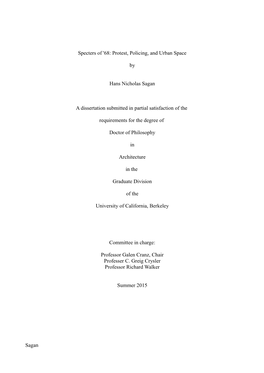 68: Protest, Policing, and Urban Space by Hans Nicholas Sagan A