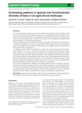 Contrasting Patterns in Species and Functional&