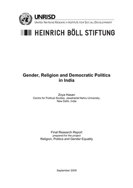 Gender, Religion and Democratic Politics in India