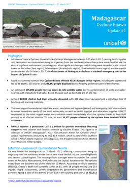 Madagascar - Cyclone ENAWO Update #1 – 17 March 2017