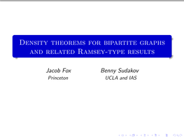 Density Theorems for Bipartite Graphs and Related Ramsey-Type Results