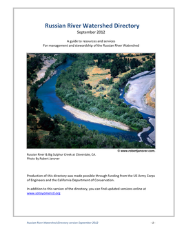Russian River Watershed Directory September 2012