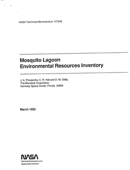 Mosquito Lagoon Environmental Resources Inventory