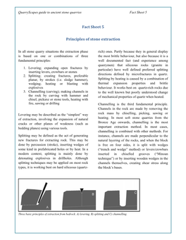 Fact Sheet 5 Principles of Stone Extraction