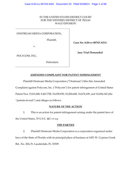 In the United States District Court for the Western District of Texas Waco Division