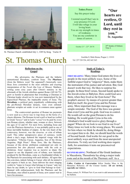 St. Thomas Church: Established July 1, 1285 by King Vaclav II