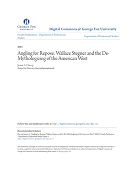 Wallace Stegner and the De-Mythologizing of the American West" (2004)