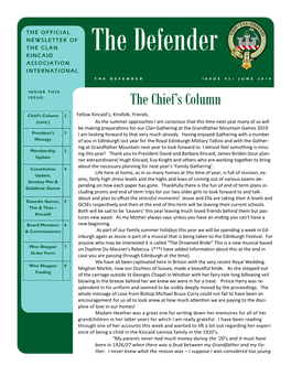 The Chief's Column