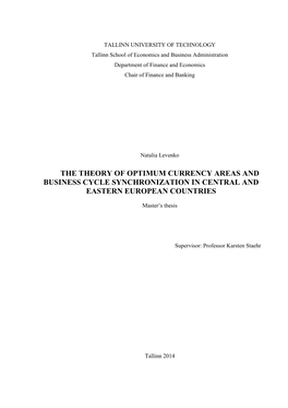 The Theory of Optimum Currency Areas and Business Cycle Synchronization in Central and Eastern European Countries