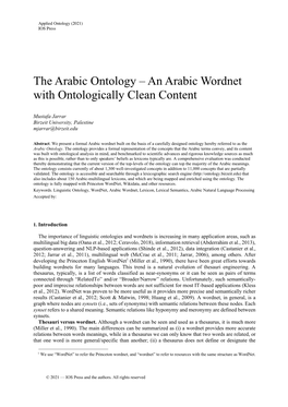 An Arabic Wordnet with Ontologically Clean Content