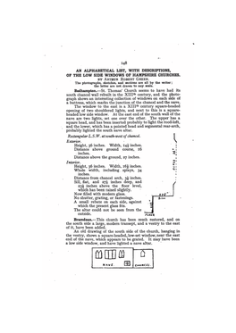 An Alphabetical List, with Descriptions, of the Low Side Windows of Hampshire Churches