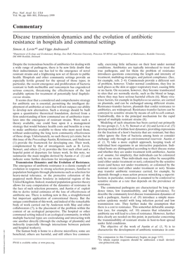 Commentary Disease Transmission Dynamics and the Evolution