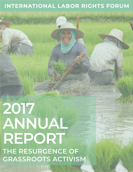 2017 Annual Report the Resurgence of Grassroots Activism a Message from the 2017 Year in Review Executive Director