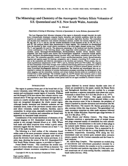 The Mineralogy and Chemistry of the Anorogenic Tertiary Silicic Volcanics