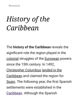 History of the Caribbean