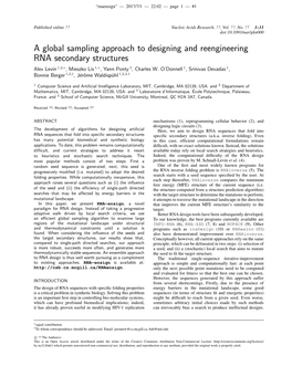 A Global Sampling Approach to Designing and Reengineering RNA
