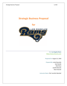 Strategic Business Proposal 1 of 28