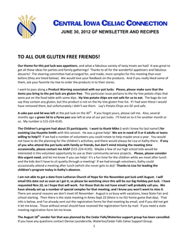 June 2012 GF Newsletter and Recipes