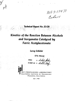 Kinetics of the Reaction Between Alcohols and Isocyanates Catolyzed by Ferric Acetylacetonate