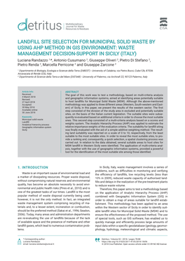 Landfill Site Selection for Municipal